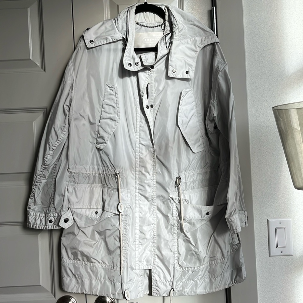 Coach water resistant rain jacket